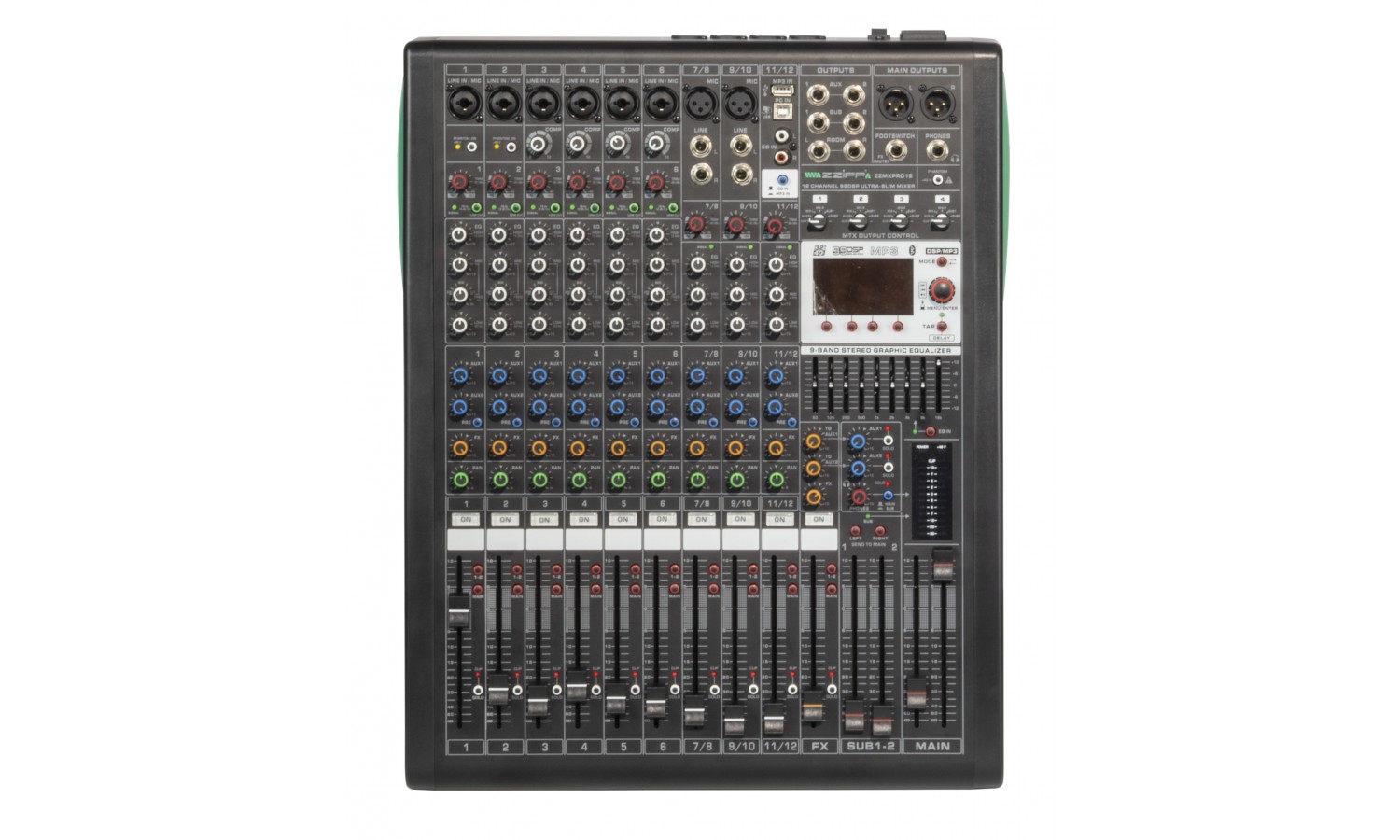 12-channel mixer with dsp and matrix out (ZZMXPRO12) - Zzipp