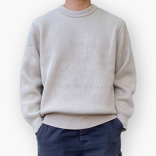 yonetomi new basic | 畦編みのキャッシュウールニット クルーネック