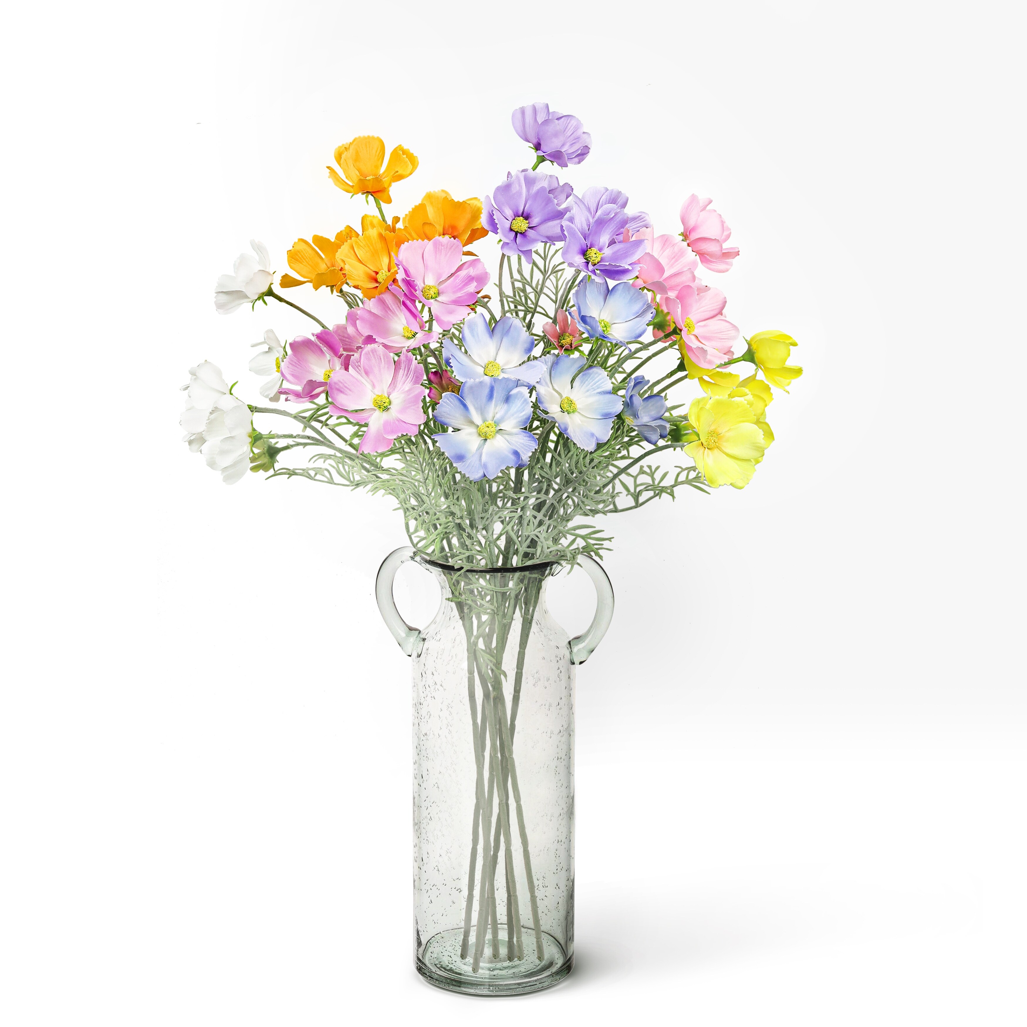 Set of 6 Orange Artificial Cosmos Flower Stem Spray 24in - 24