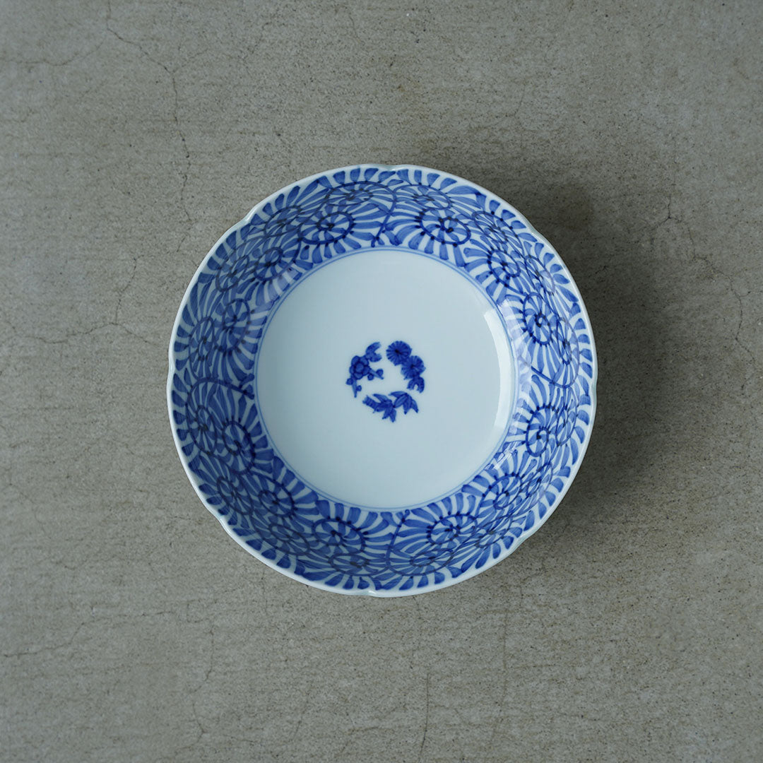 渓山窯 染付蛸唐草松竹梅5寸鉢(なます皿) - アメノイエ