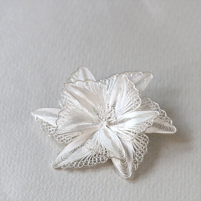 amphora / シルバーブローチ・スターフラワー シルバー925/トルコ