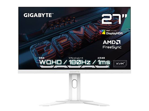 GIGABYTEの白い27型QHDゲーミングモニター「M27QA ICE」が発売、SS IPS