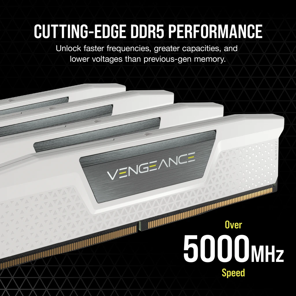 VENGEANCE® 32GB (2x16GB) DDR5 DRAM 4800MHz C34 Memory Kit — White