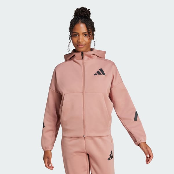 Polerón con Capucha adidas Z.N.E. Cierre Frontal - Rosado adidas