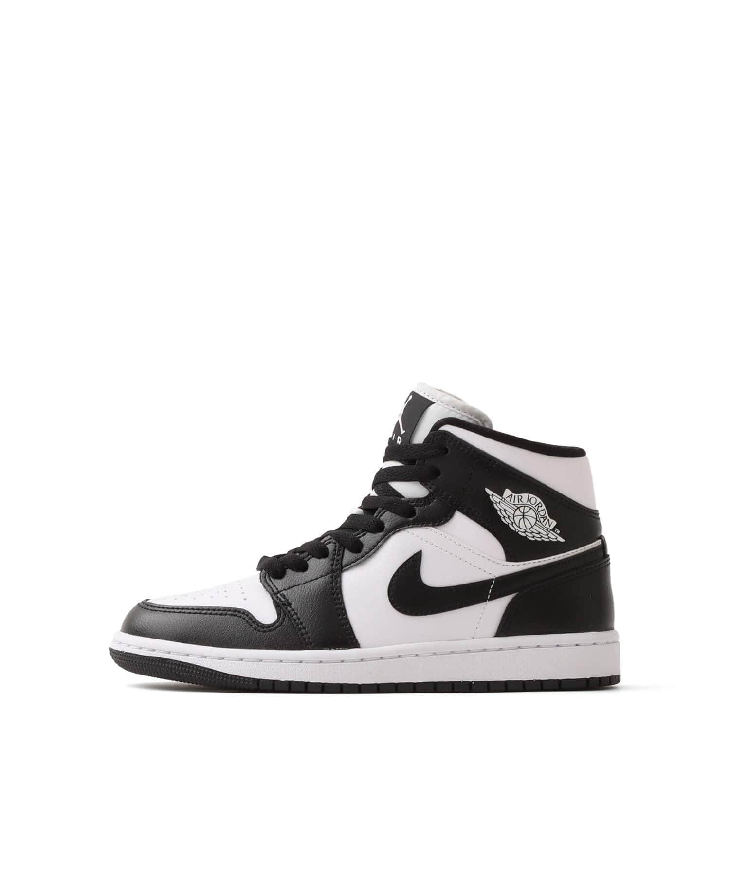 JORDAN BRAND WMNS AIR JORDAN 1 MID WHITE/BLACK-WHITE（ジョーダン