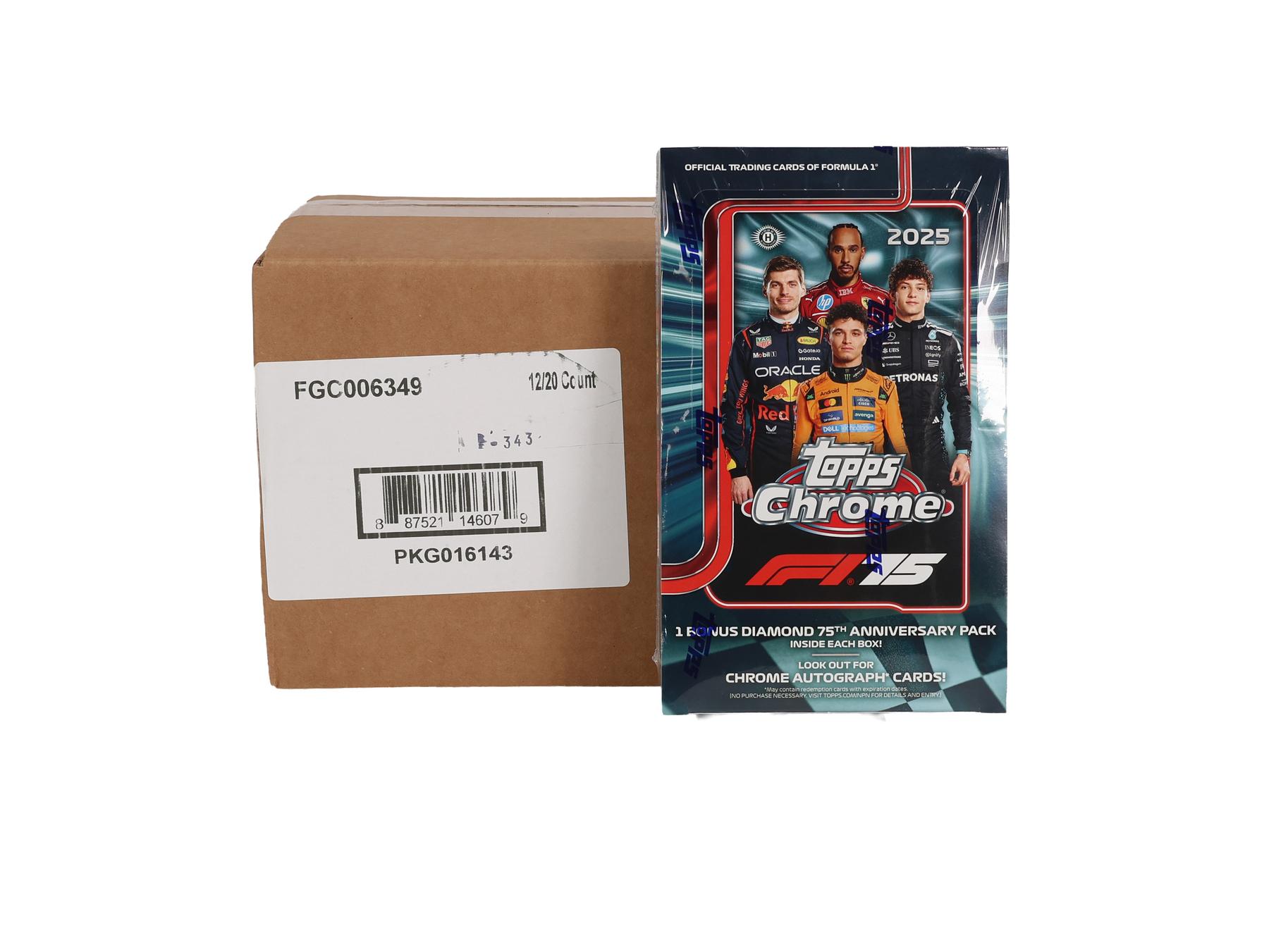 2025 Topps Chrome F1 Formula 1 Hobby 12-Box Case | DA Card World