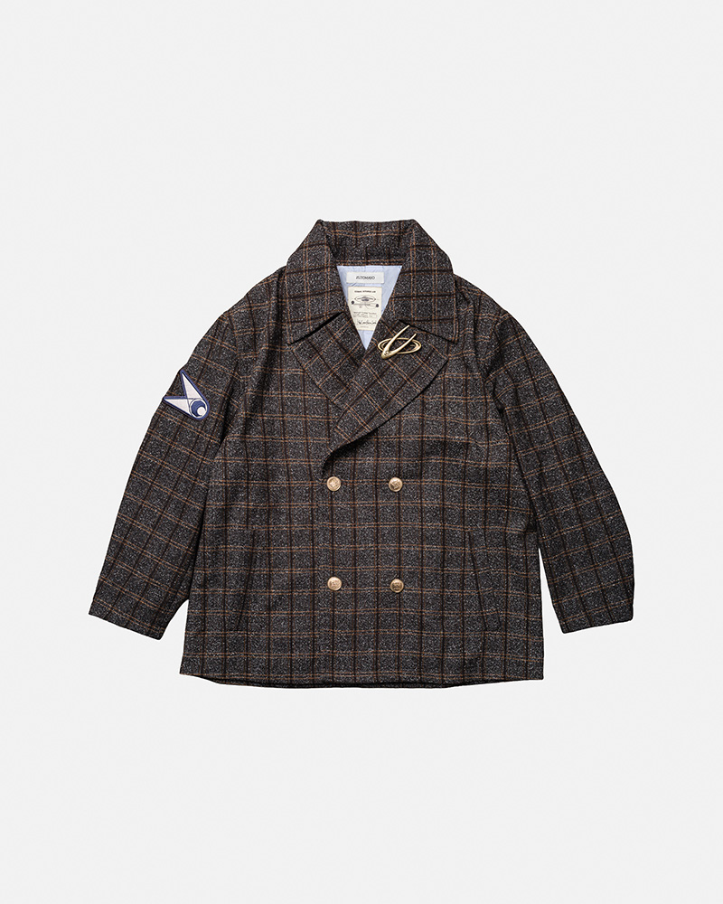 Blues in the P-Coat (Checked Brown) - ZUTOMAYO MART