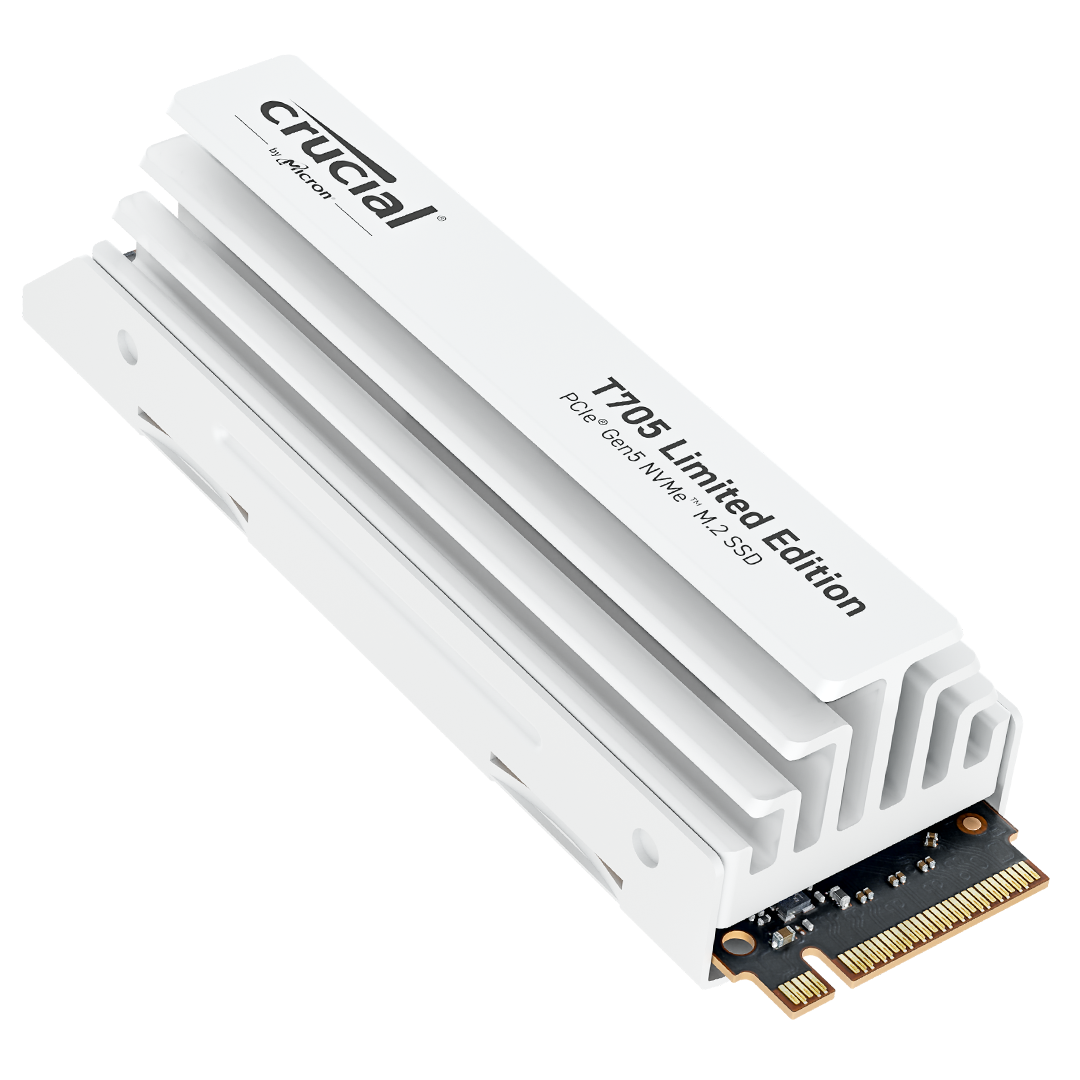 Crucial T705 PCIe 5.0 NVMe M.2 SSD with limited edition white
