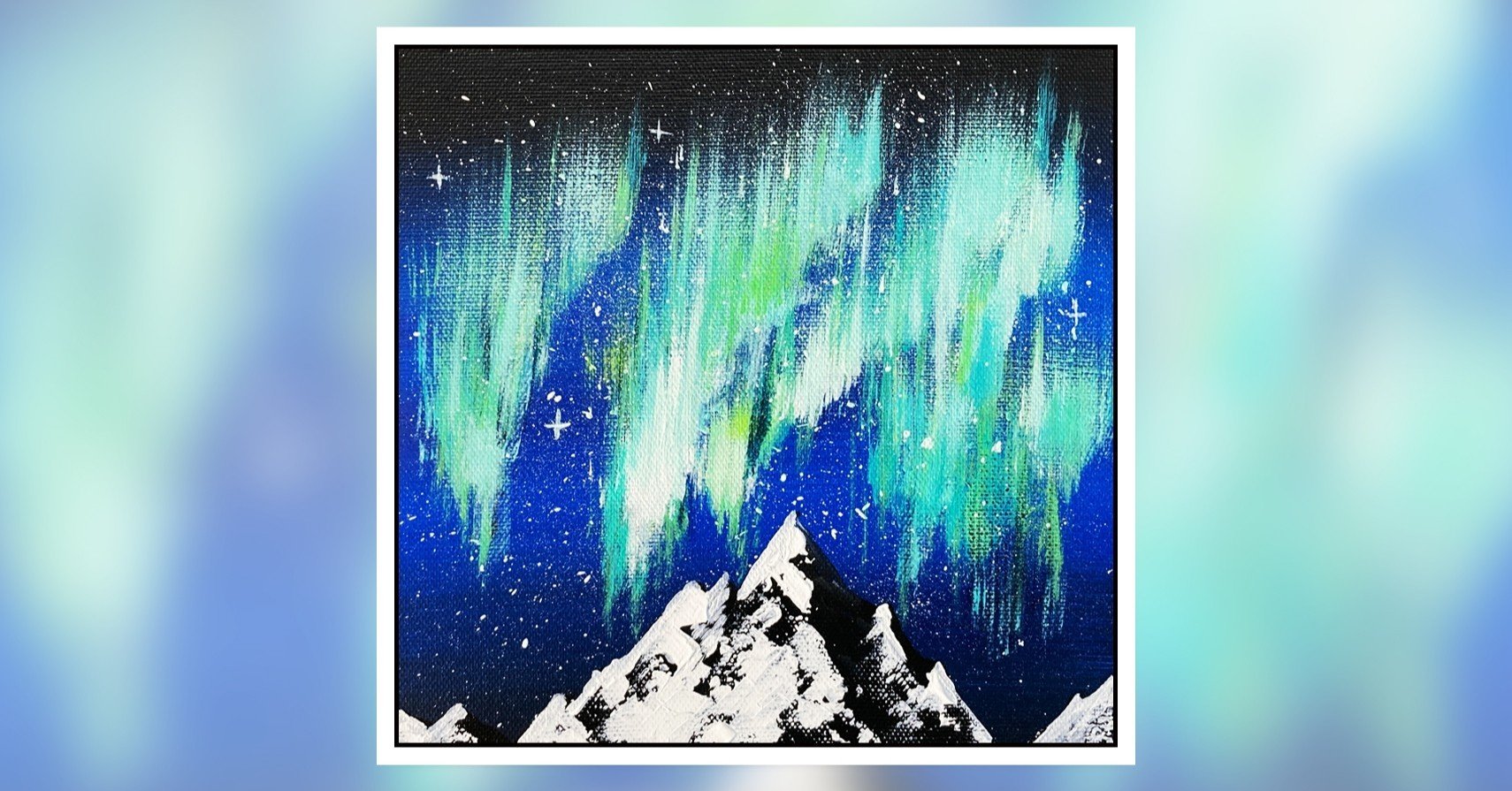 アクリル絵の具を使用した「オーロラ」の描き方 / 初心者が簡単に絵を