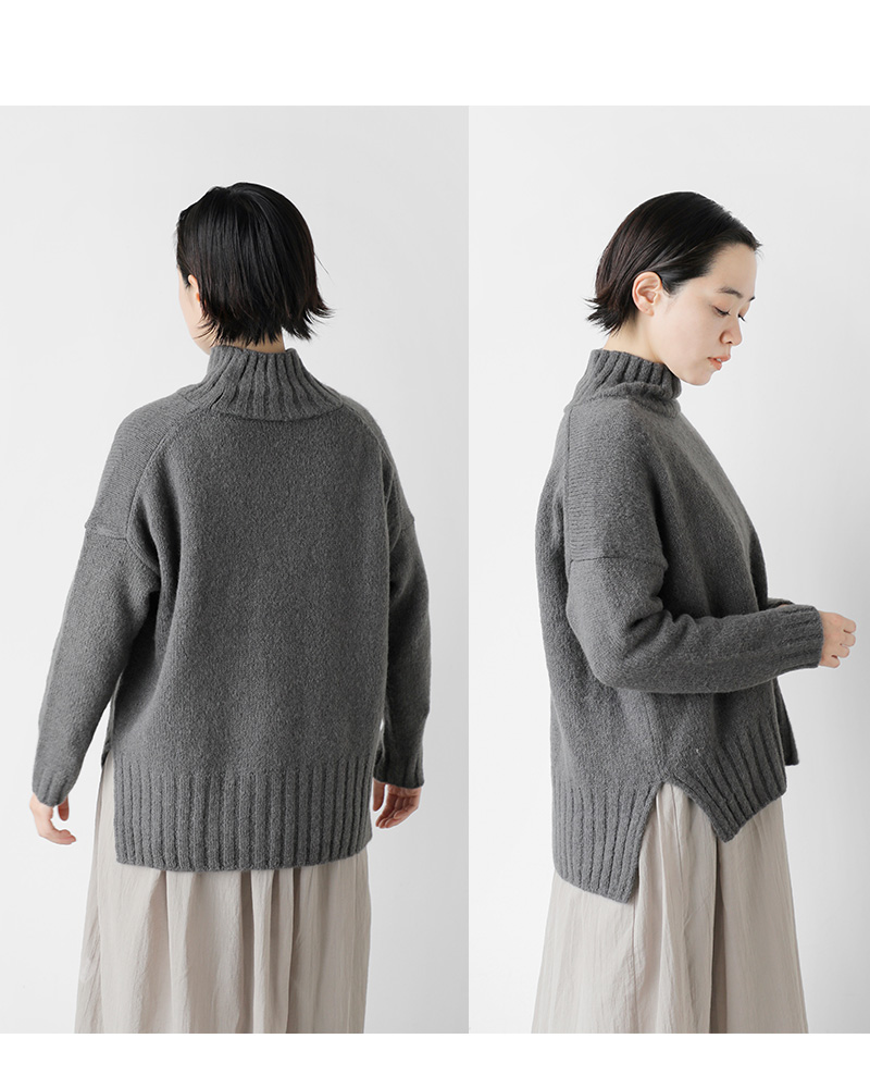 evam eva エヴァムエヴァ アルパカ ウール タートルネック e233k143-mn