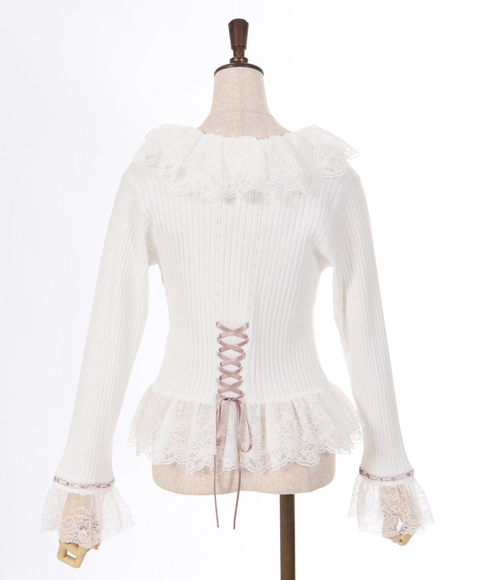 Lace Frill Knit Bolero – axes femme from JAPAN