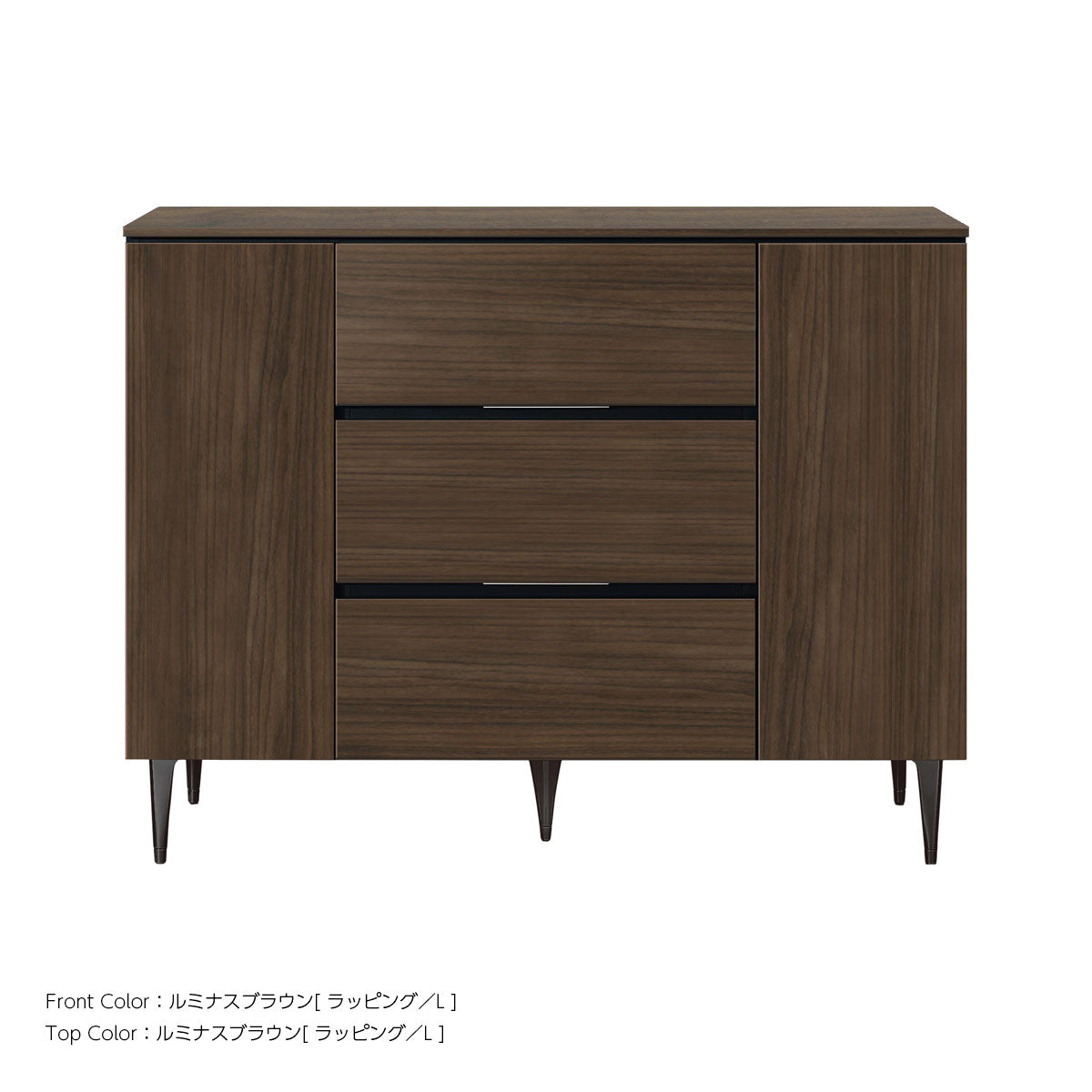 綾野製作所 ゼノノワール 幅80cm 120cm サイドボード 板扉 引出し