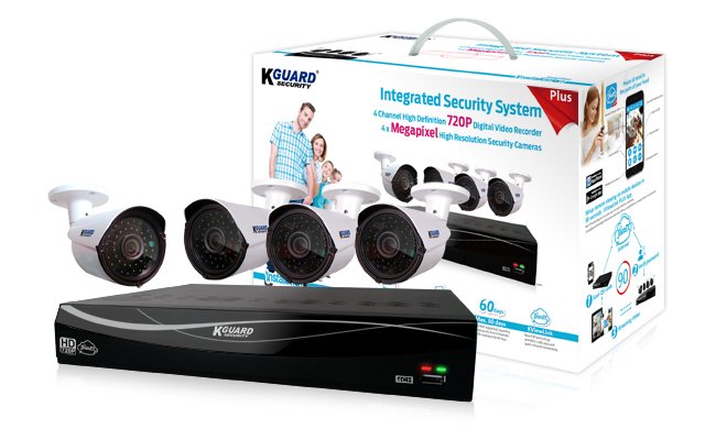 KGUARD DVR＋1MP AHDカメラ4台フルセット！ | 沖縄 | 防犯カメラ・監視