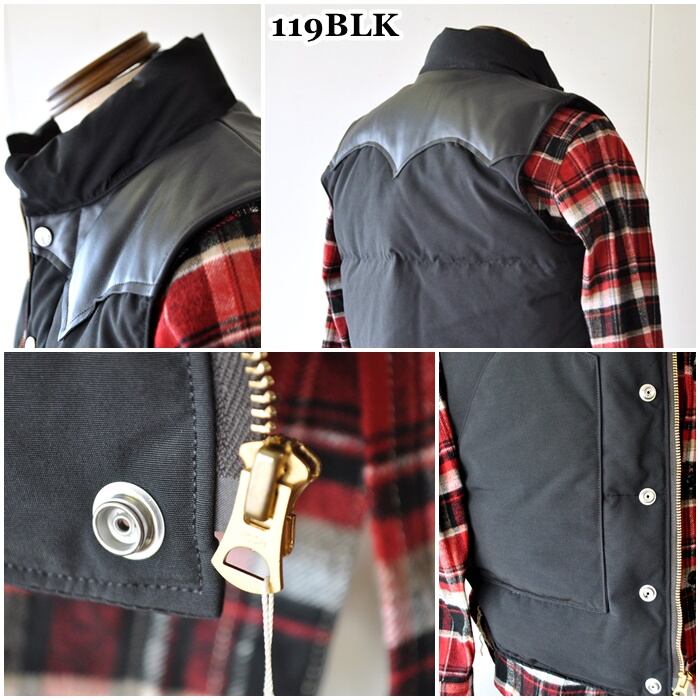 sugarcane シュガーケーン レザーヨークダウンベスト 15222 | bluelineshop