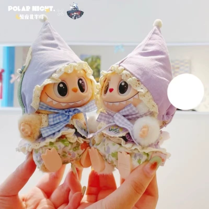 10cmぬい服】とんがり帽子の妖精コーデ 10cm棉花娃娃 labubu用お洋服