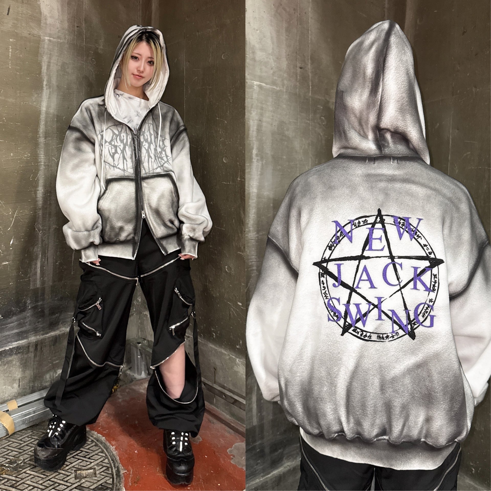 PSYNYXX 魔法陣フーディパーカー | 韓国系ユニセックスTHICC サブカル