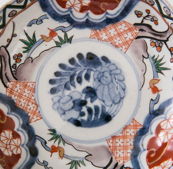 伊万里 色絵金彩 なます皿 膾皿 取り皿 花鳥図 梅 吉祥文様 お正月にも