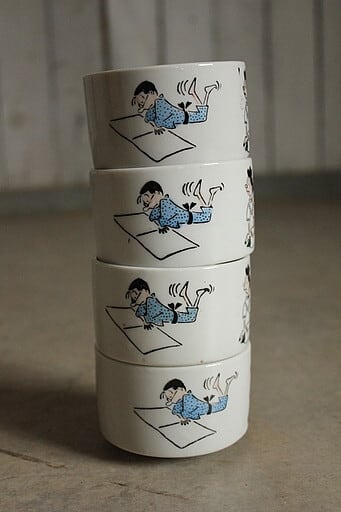 朝日新聞社 サザエさん 湯呑茶碗 4客セット | denbee 古道具