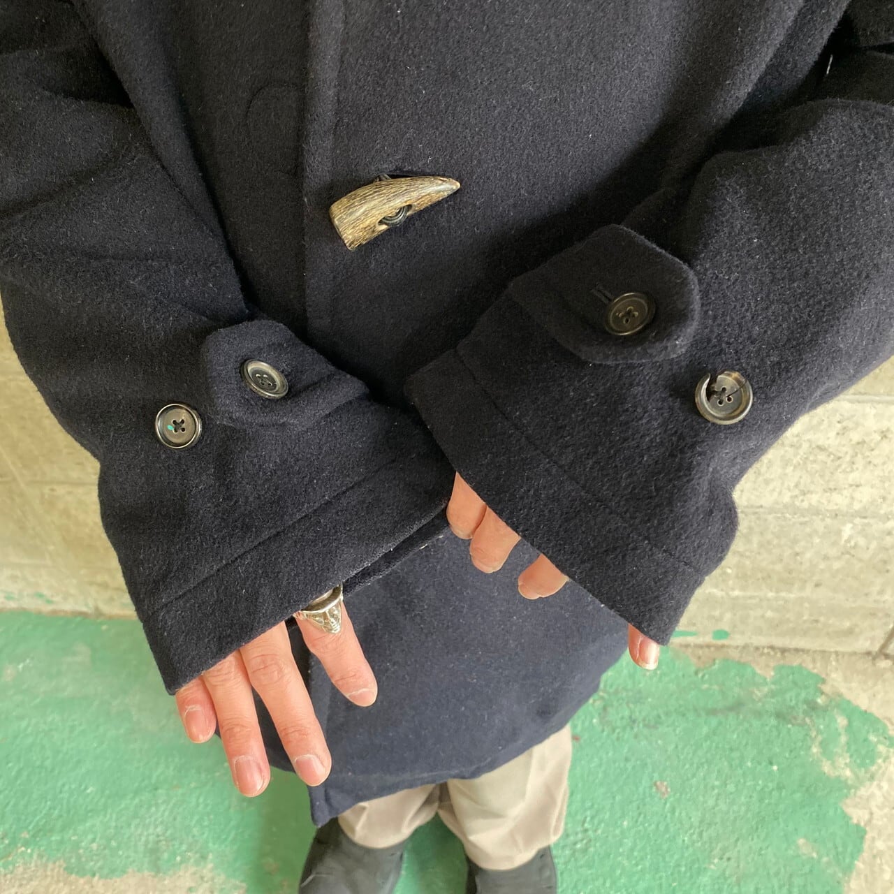 ポロバイラルフローレン ウールハーフコート ダッフルコート メンズL