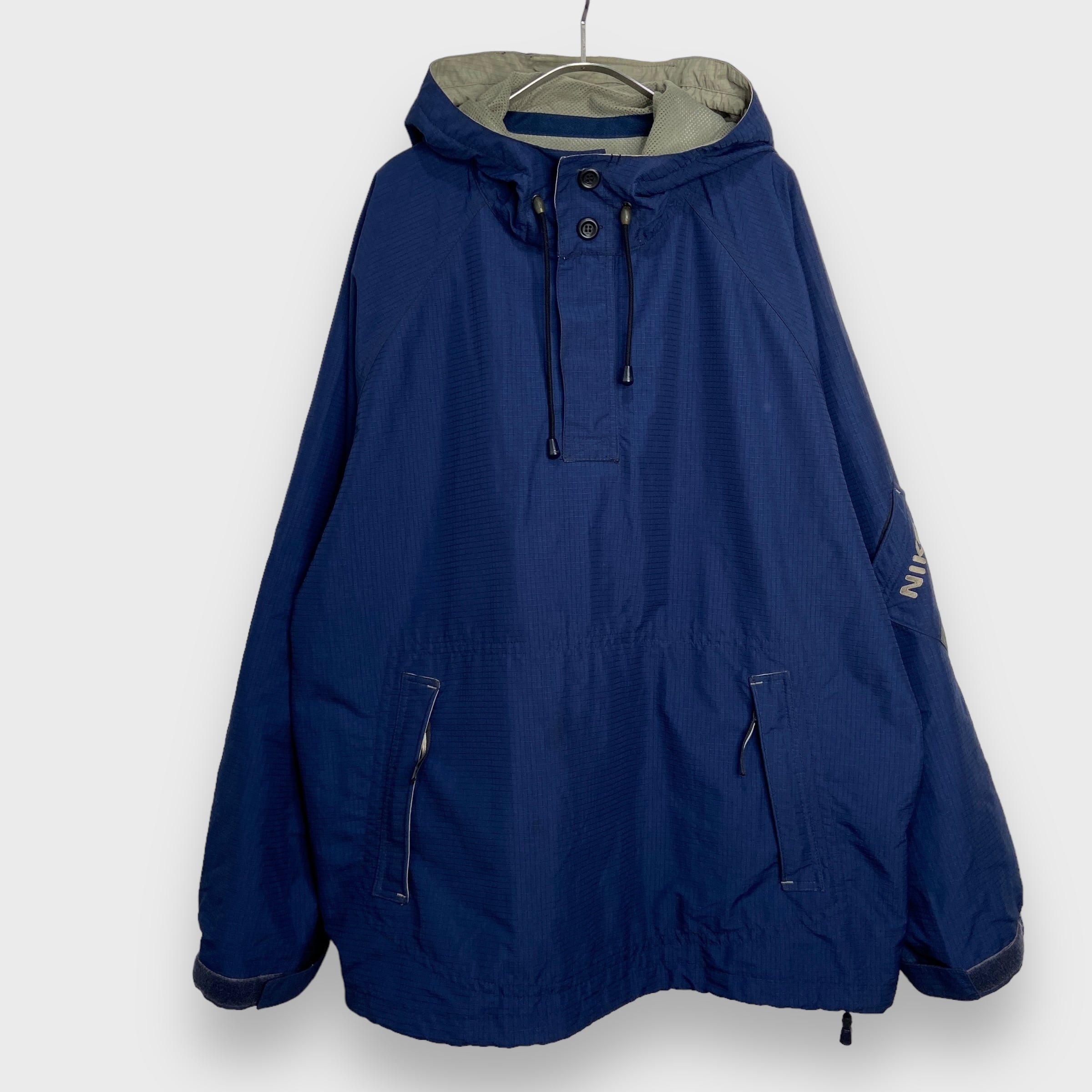 00s NIKE ナイキ アノラックパーカー テック系 ナイロン 紺 XXL | 古着