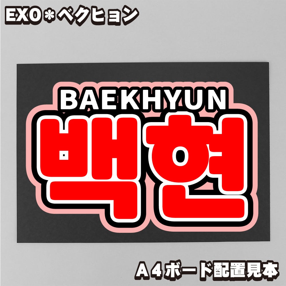 ボード＆うちわ文字】백현・ベクヒョン①ベッキョン 即納 【EXO