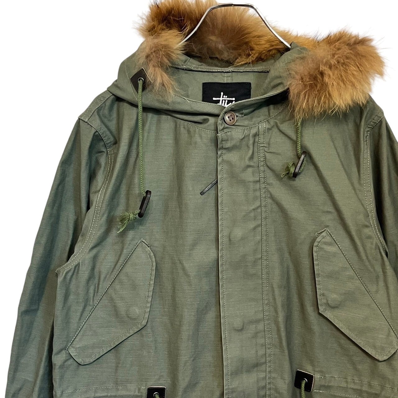 stussy ステューシー モッズコート ラクーンファー ミリタリー | 古着