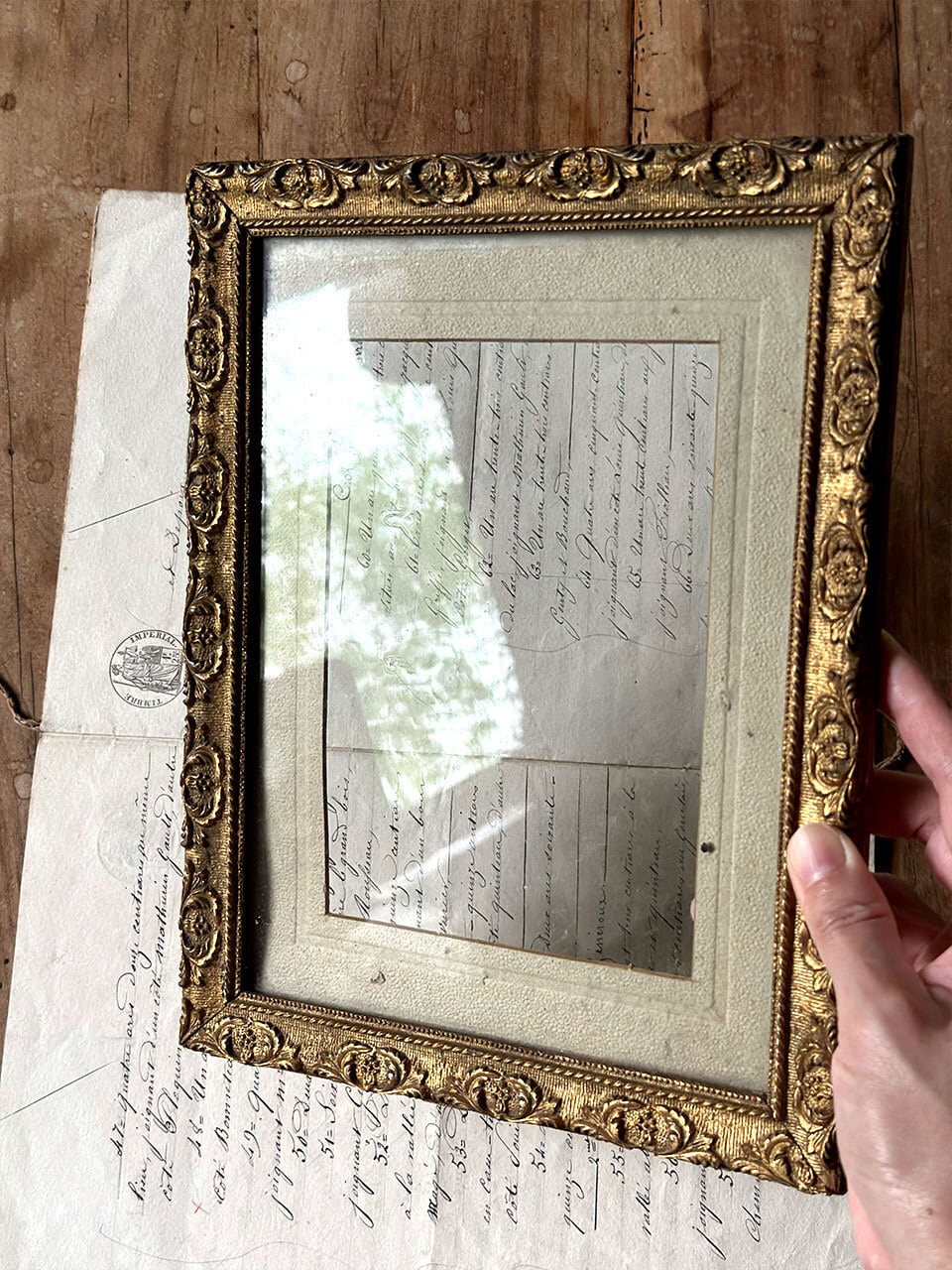 ゴールドカラー ピクチャーフレーム ガラス 額縁 金色 | Brocante de