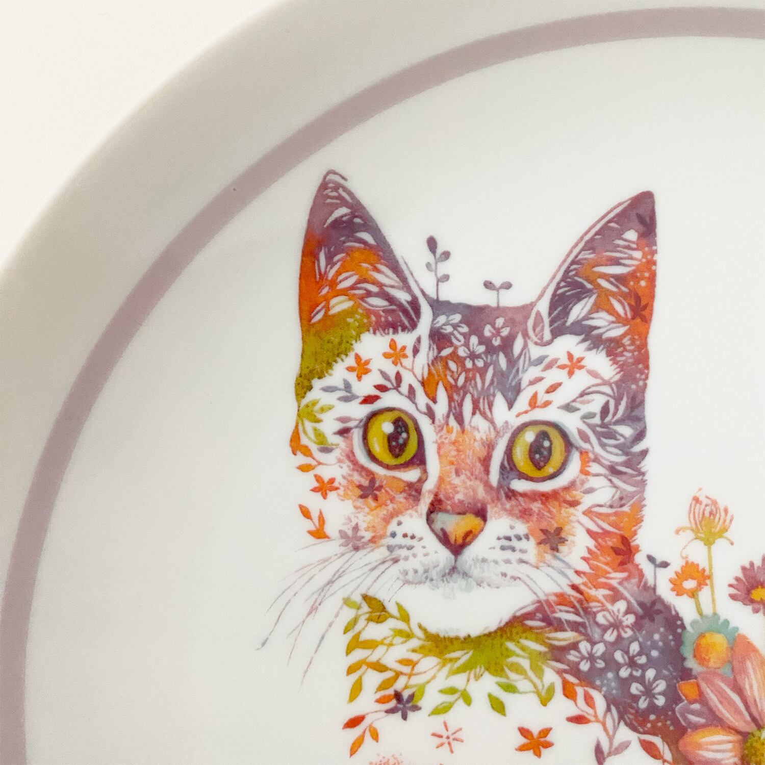 TAKEDA HIROKI】タケダヒロキ 九谷焼8寸プレート -花ネコ- | bpbp
