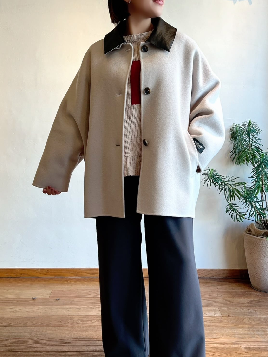 Dignite Collier / ダブルフェイスステンカラー | anouk