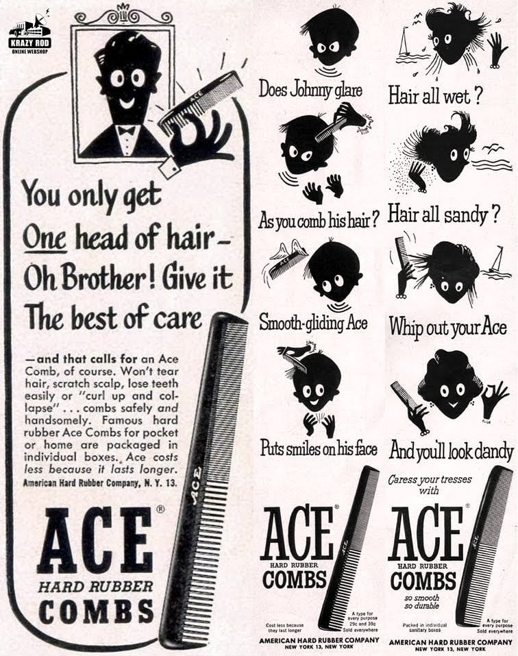 コーム クシ ブラシ Pocket Comb 5インチ エースコーム | ロカビリー