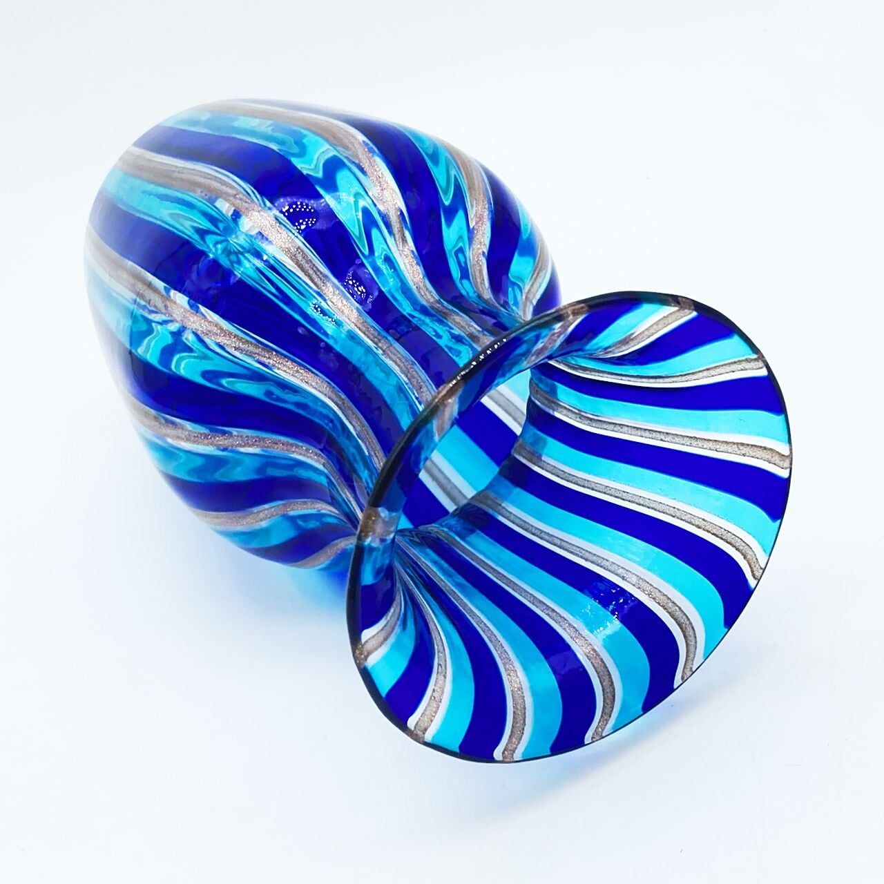 ヴェネチアガラス ムラノ イタリア 花瓶 フィリグラーナ ストライプ