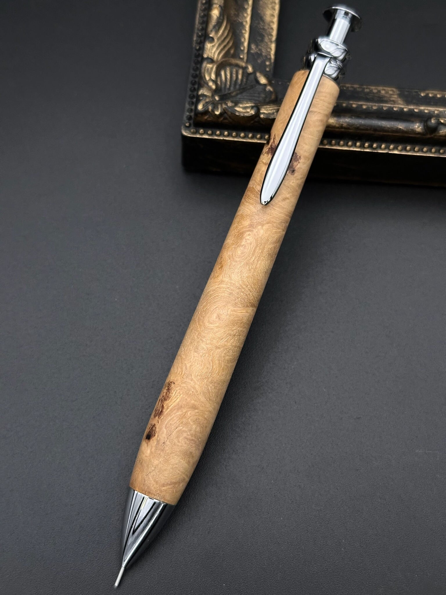 ☆花梨(瘤)/木軸シャープペン底重心タイプ(オリジナル金具） | Flamberg