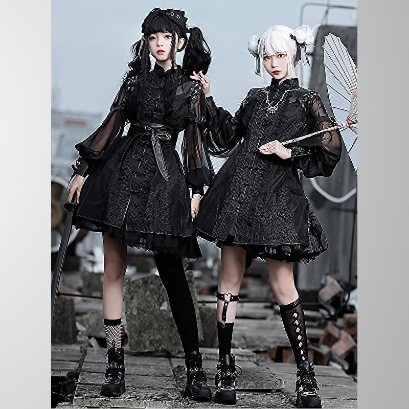SEASONZ 中華ロリータ ゴシック ドレス チャイニーズ風 ミニスカ