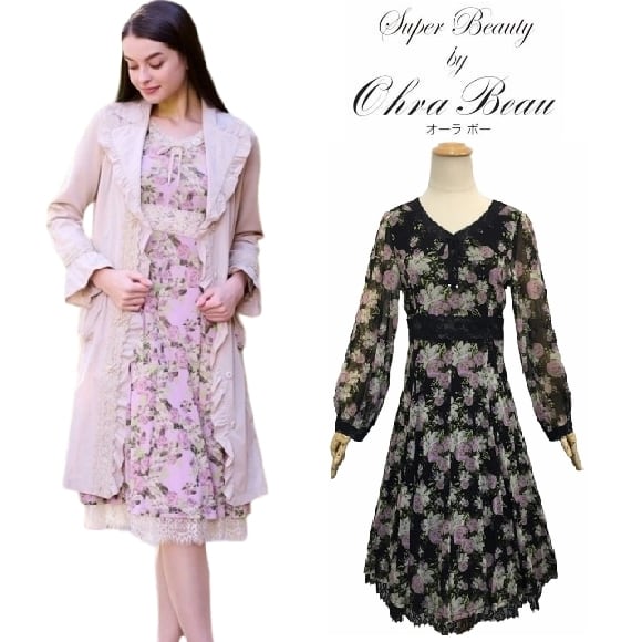 スーパービューティー ワンピース パワーネット バラ柄 2024年春夏