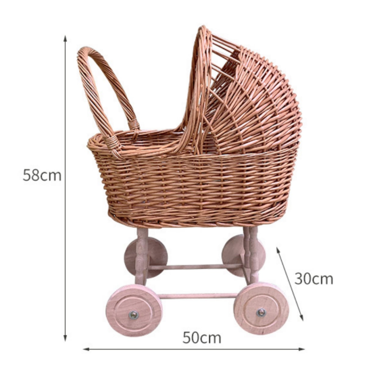 ラタン ベビーカー レトロ ドールベビーカー 人形 乳母車 手押し車