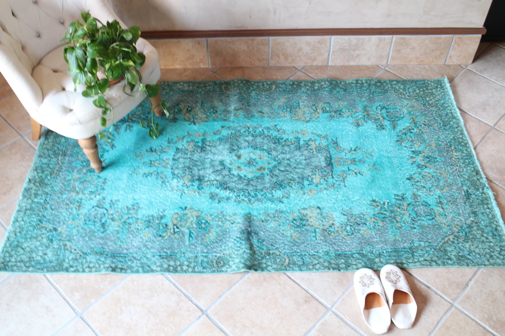 ターコイズブルーのオーバーダイラグ ＃25－n | Riad Home