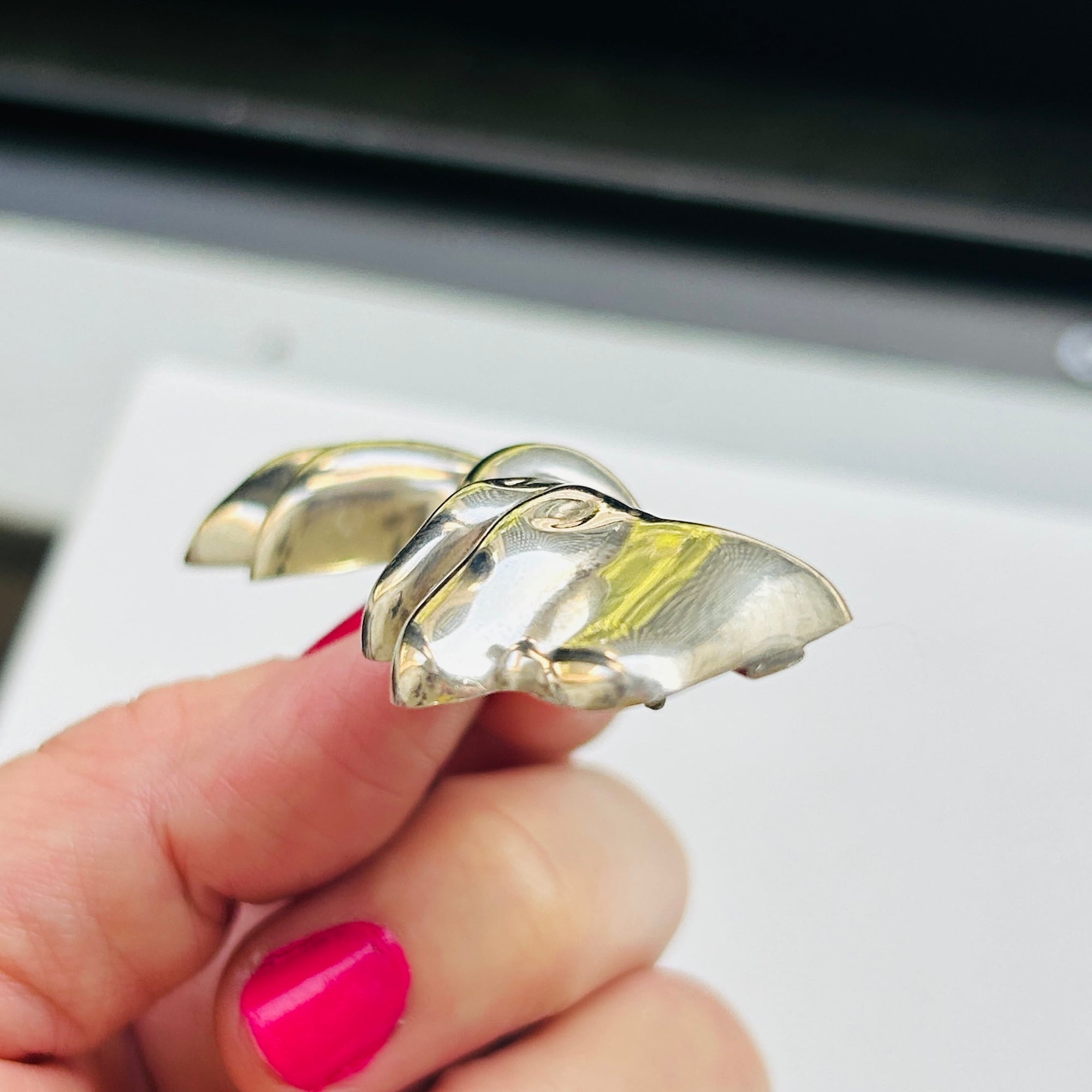 Mexico シルバー925 横長リボンブローチ | Milo Antiques & Vintage