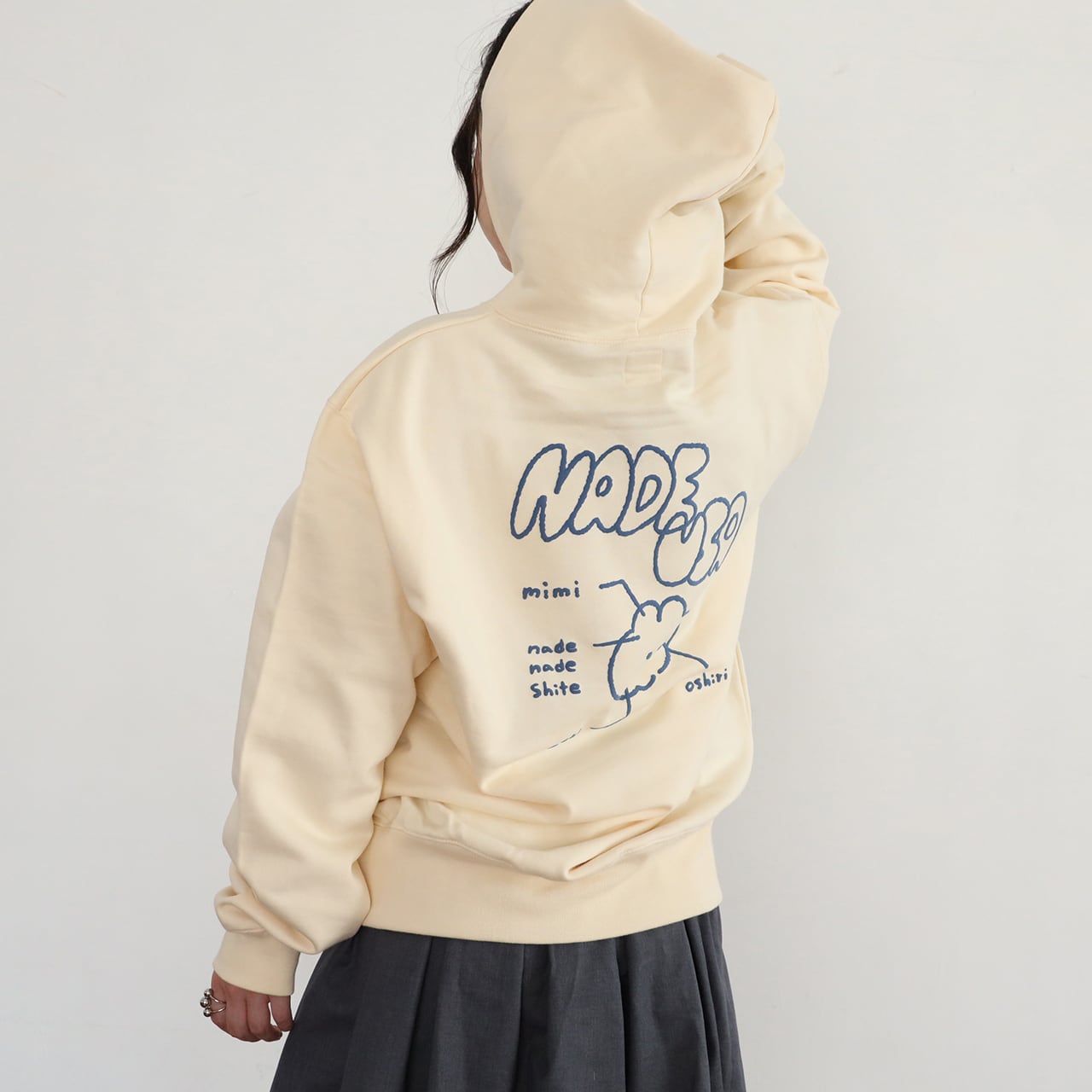 BACKなでウサパーカー/ナチュラル（MK-517) | もくもくちゃん公式