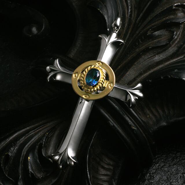 鷲見太郎 Pendant ペンダント】クロスペンダントw/レインボートパーズ6