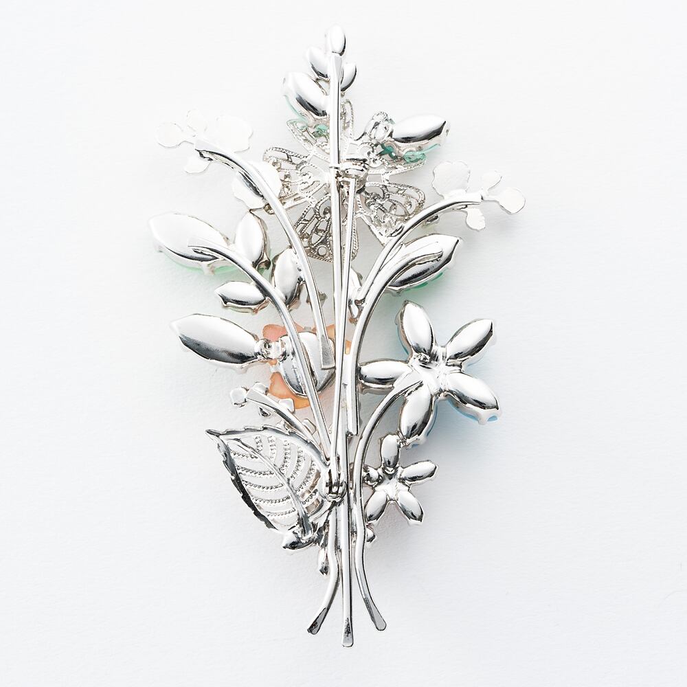 アクセサリー ブローチ ラインストーン フラワー パステルカラー