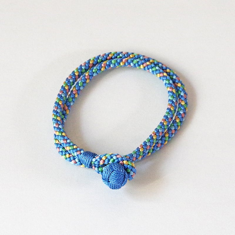 京くみひも 二重巻きブレスレット 青 昇苑くみひも【京都】【組紐