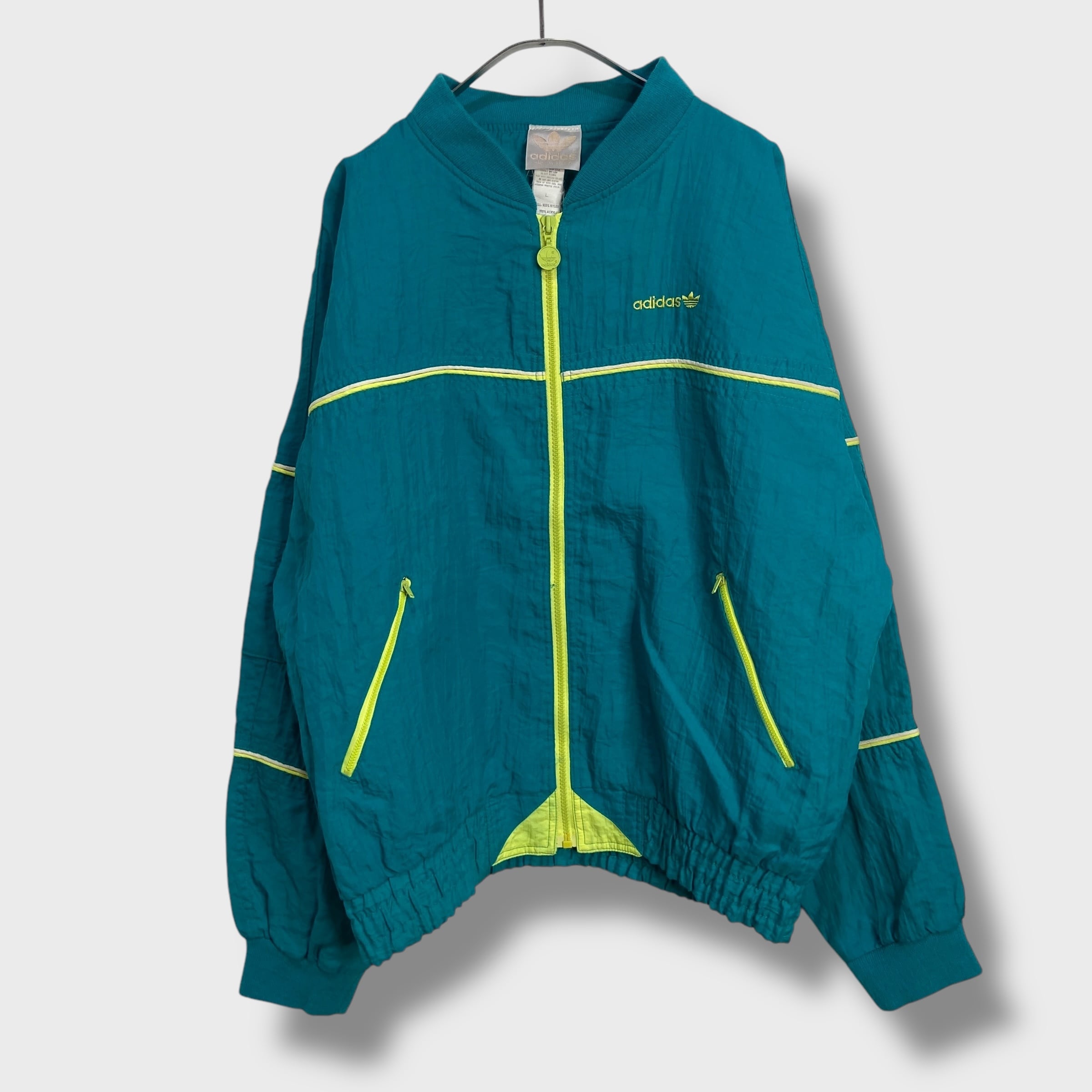 80s adidas アディダス ナイロンジャケット 蛍光カラー L | 古着屋 Uan