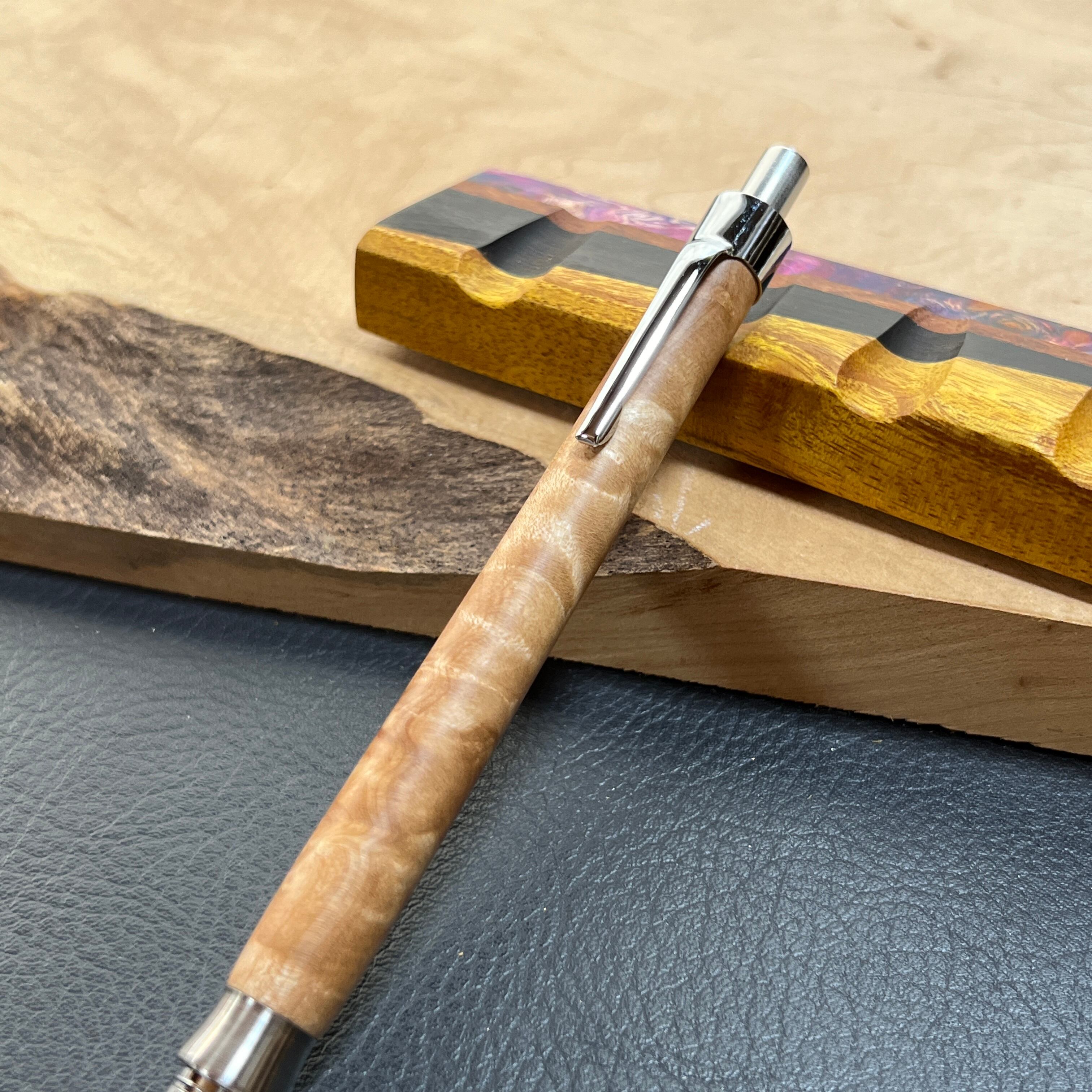 39もみじ根杢 木製シャーペン 最強低重心Rタイプ ステンレス | handwood