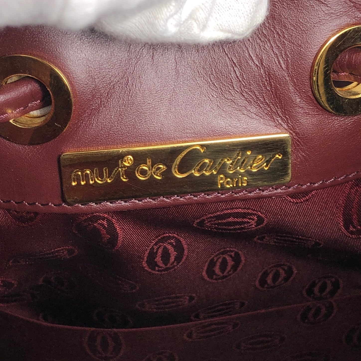 Cartier カルティエ マストライン ショルダーバッグ ボルドー ロゴ