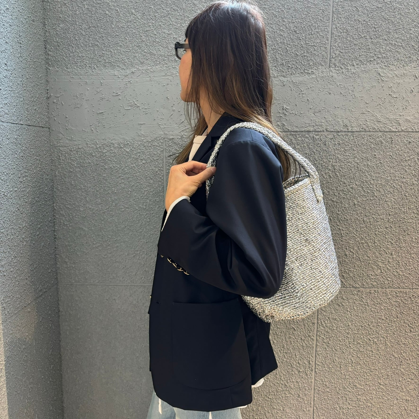 RECTANGLE : シルバーバスケット スモールショルダー | Onthebooks