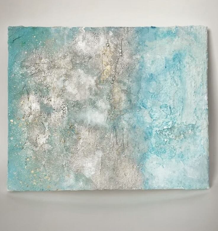 Blue Lagoon】抽象画・現代アート・テクスチャーアート・インテリア