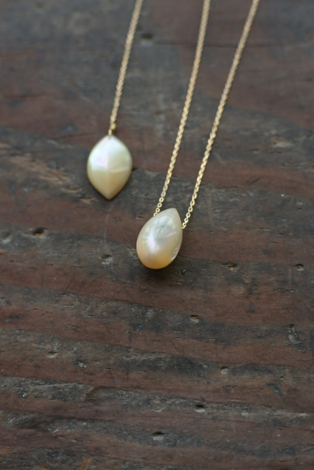 受注生産】K18夜光貝ネックレス ~water drop~ | shim_sham_jewelry