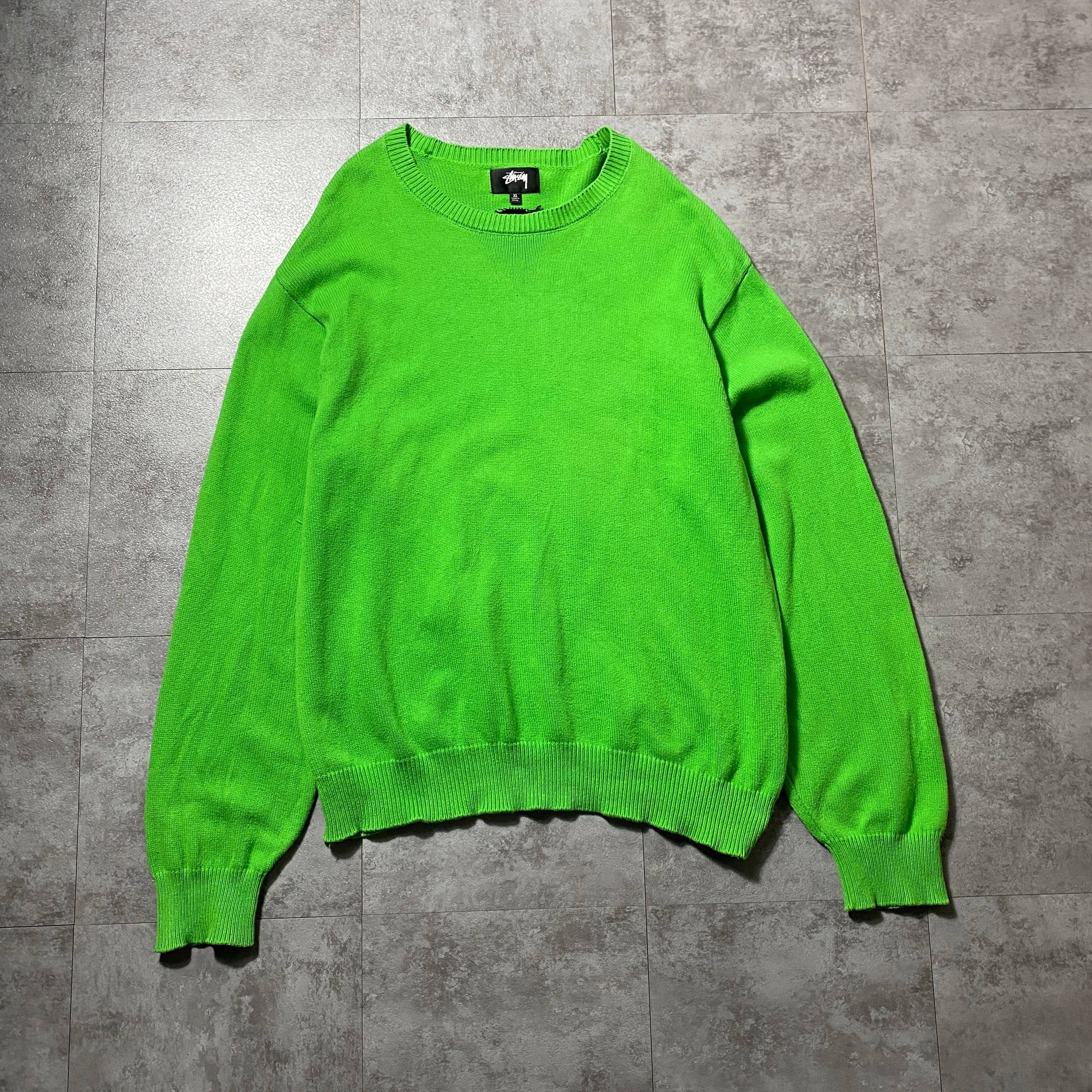 Size.XL】stussy ステューシー 折れクラウン バックロゴ グリーン 緑