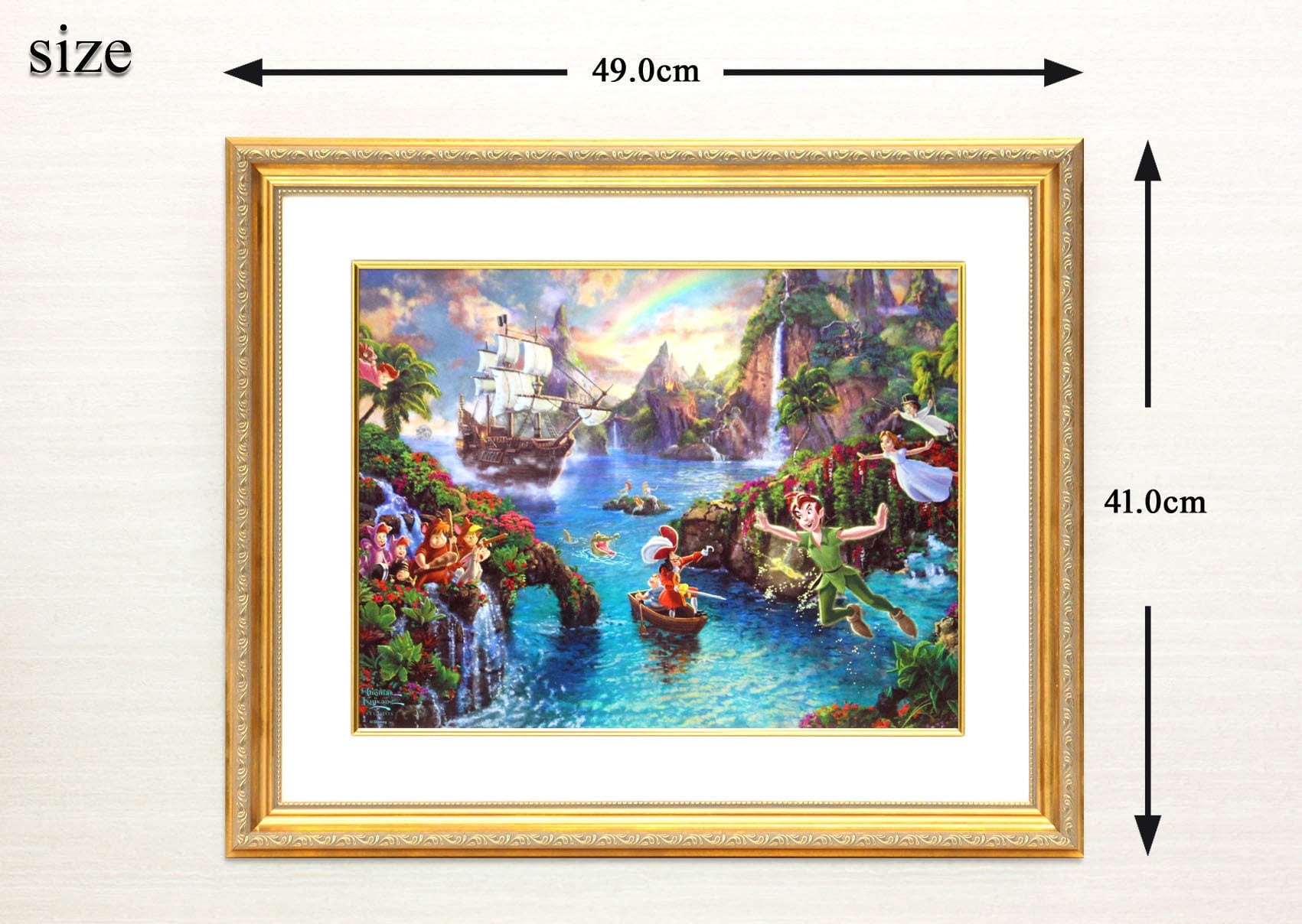 ディズニー絵画「ピーターパン/ネバーランド」額縁2種選択可 作品証明