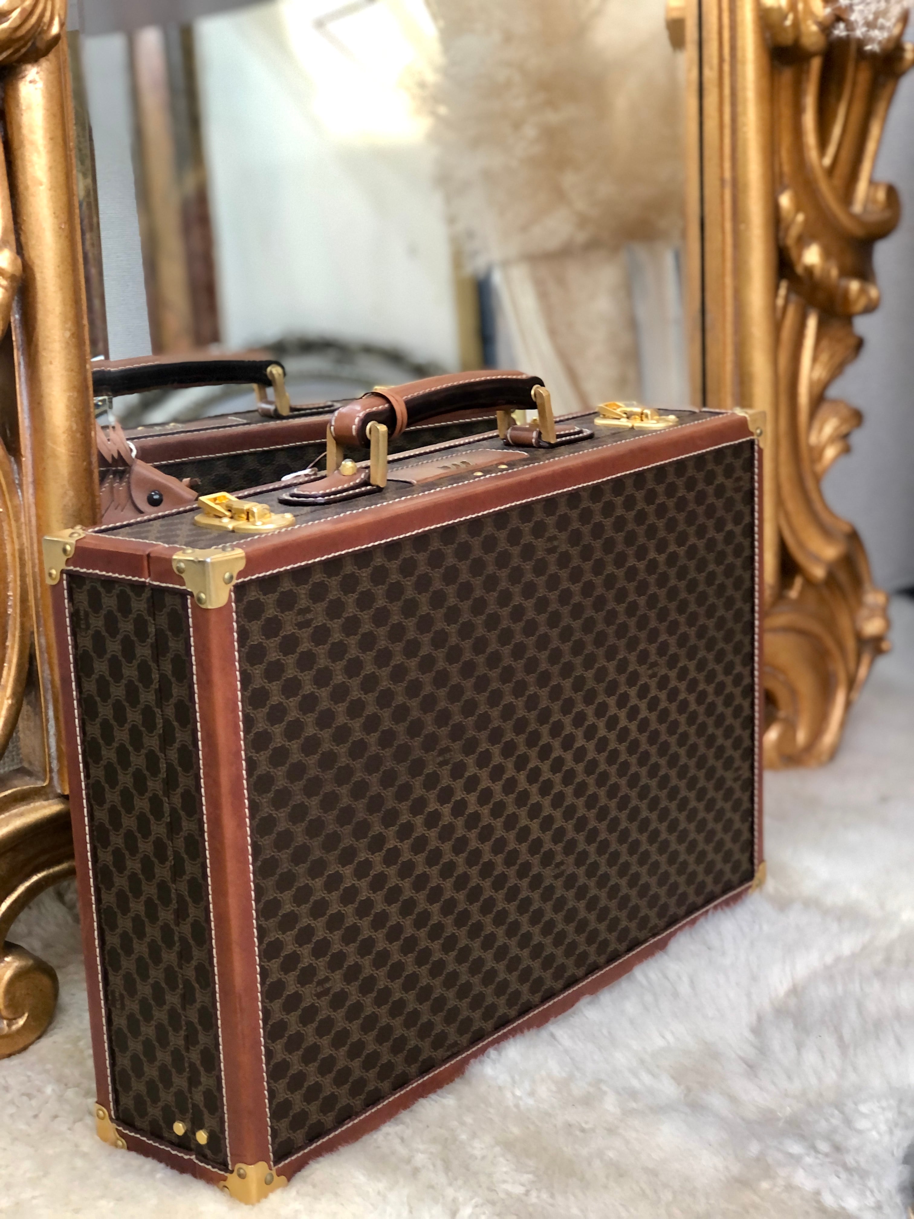 CELINE セリーヌ マカダム トランク ブリーフケース ダイヤルロック